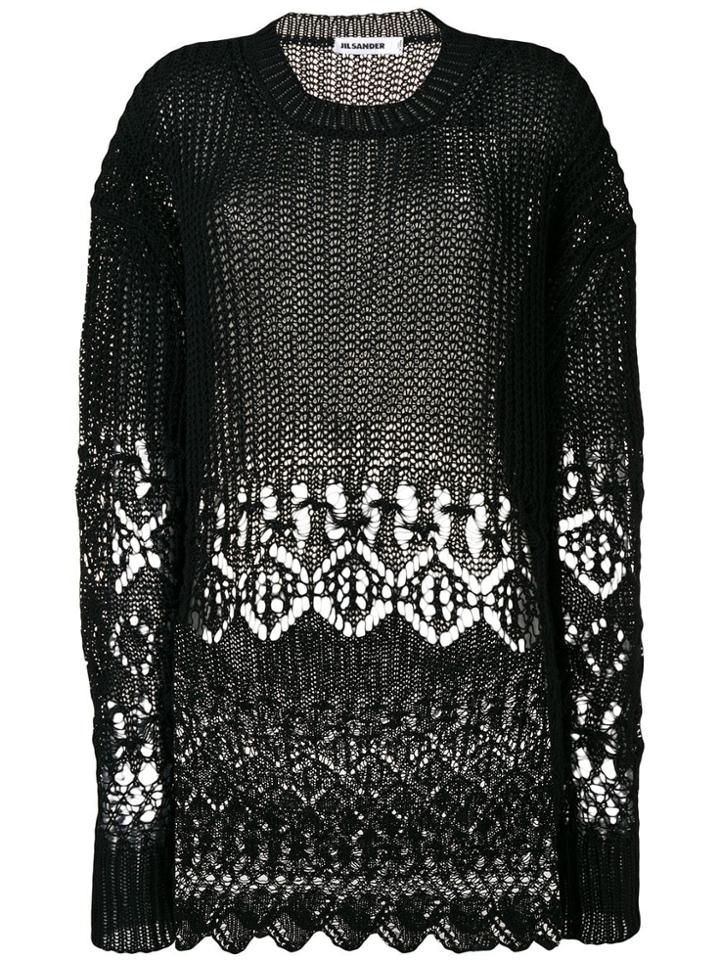 Jil Sander Crochet Jumper - Black