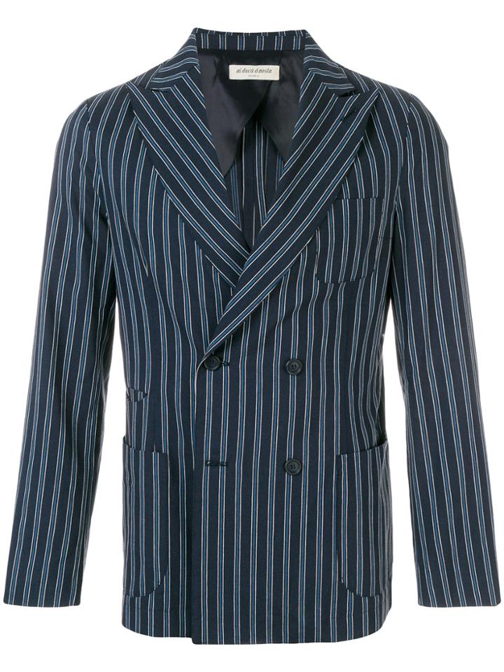 Al Duca D'aosta 1902 Striped Slim-fit Blazer - Blue