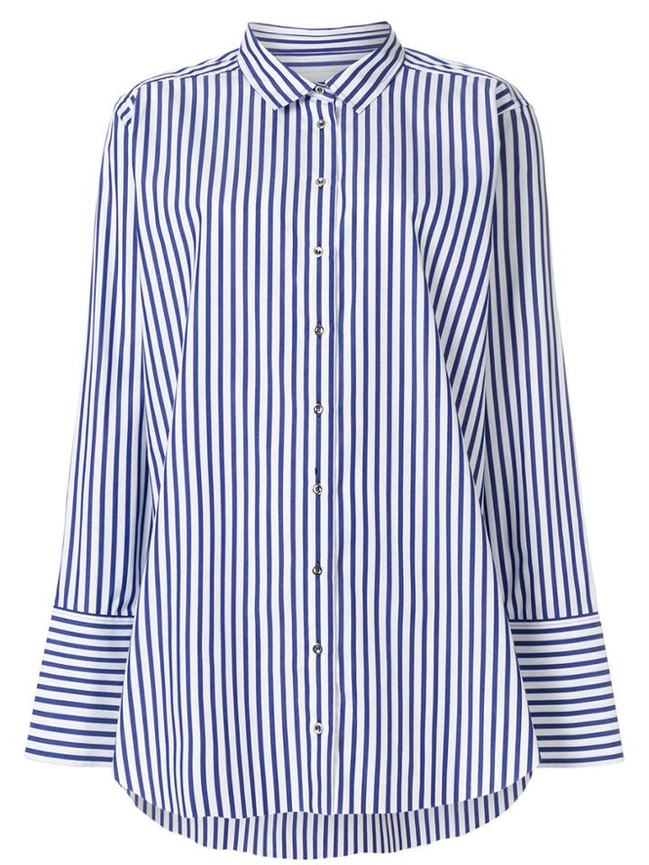 Marques'almeida Striped Long-sleeve Shirt - Blue