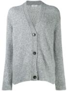 Closed V-neck Buttoned Cardigan - Grey