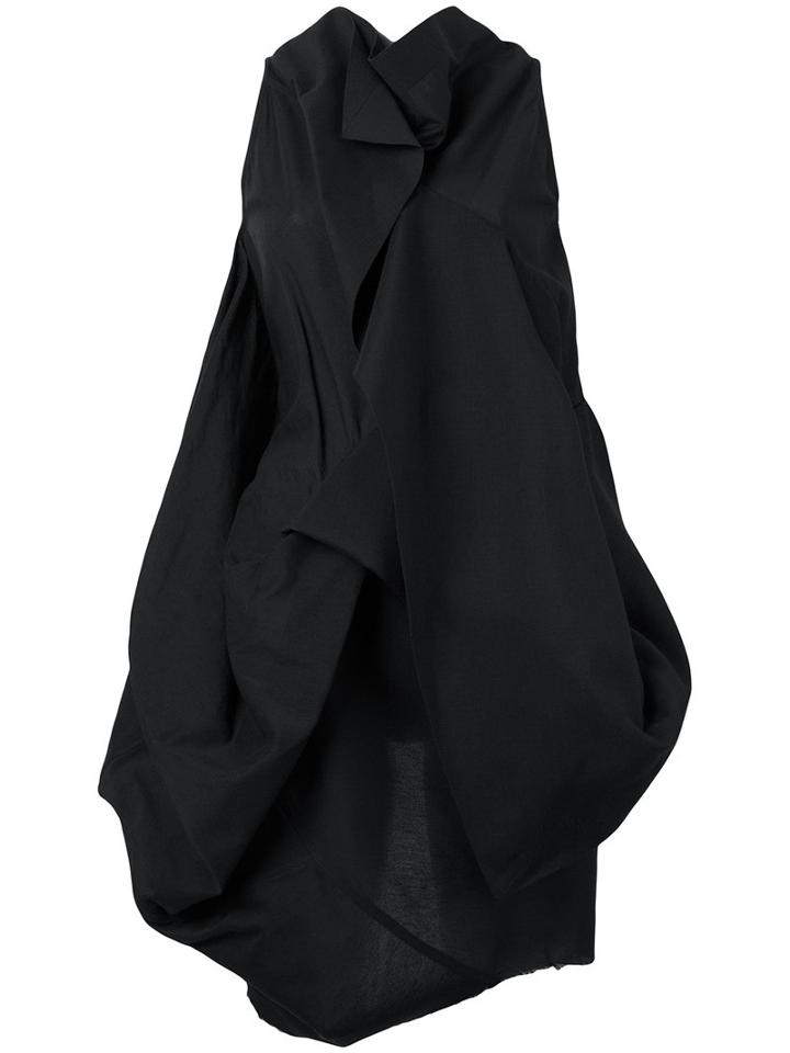 Rick Owens Sleeveless Ruffled Blouse, Women's, Size: 40, Black, Viscose/cotton/silk
