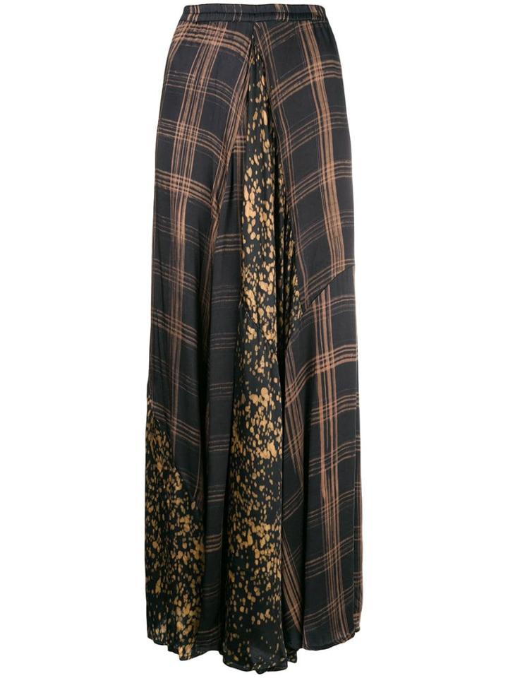 Mes Demoiselles High Waisted Checked Skirt - Black