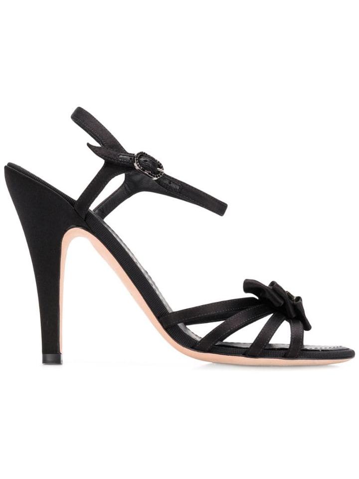 Chanel Pre-owned Bow Details Sandals - Black