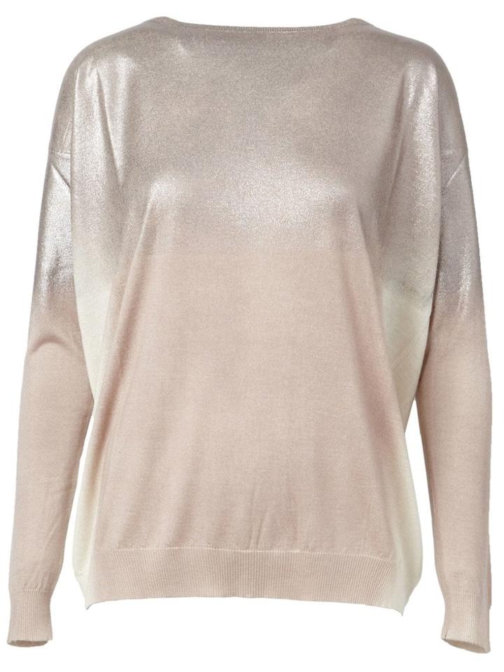 Avant Toi Degrade Boat Neck Relaxed Fit Jumper - Nude & Neutrals