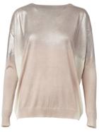 Avant Toi Degrade Boat Neck Relaxed Fit Jumper - Nude & Neutrals