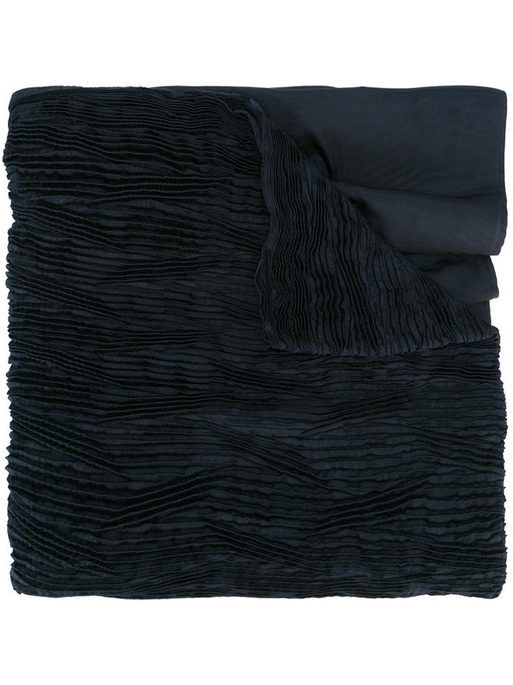Issey Miyake - Pleated Scarf - Women - Polyester - One Size, Blue, Polyester