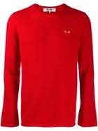 Comme Des Garçons Play Appliqué Heart Sweater - Red