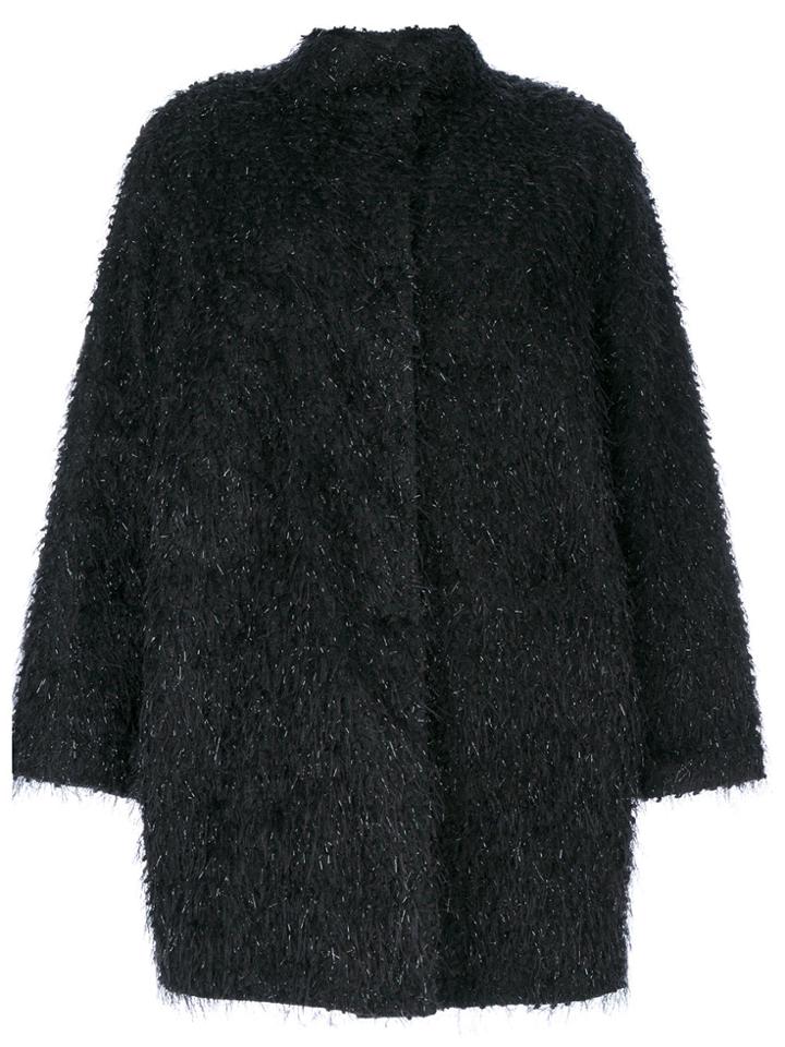 Blugirl Metallic Detailing Midi Coat - Black
