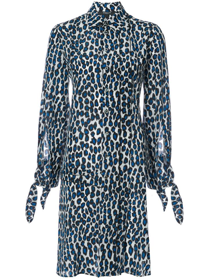 Floral Print Shirt Dress - Women - Silk - 36, Blue, Silk, Derek Lam