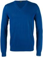 Zanone V-neck Sweater, Men's, Size: 56, Blue, Cotton