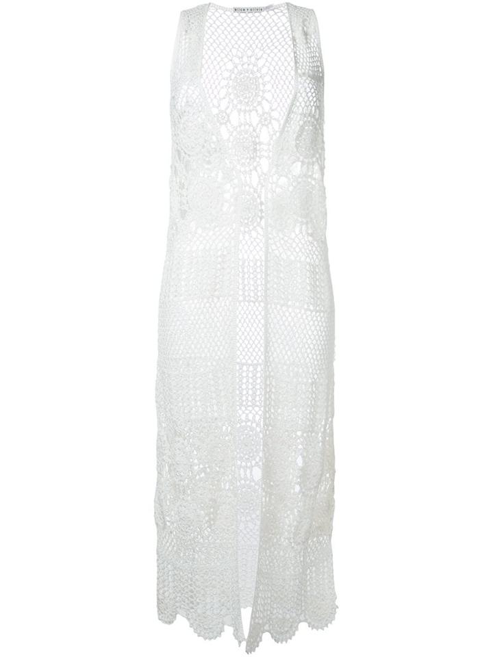 Alice+olivia 'quentin' Crochet Vest, Women's, Size: Large, White, Linen/flax/viscose