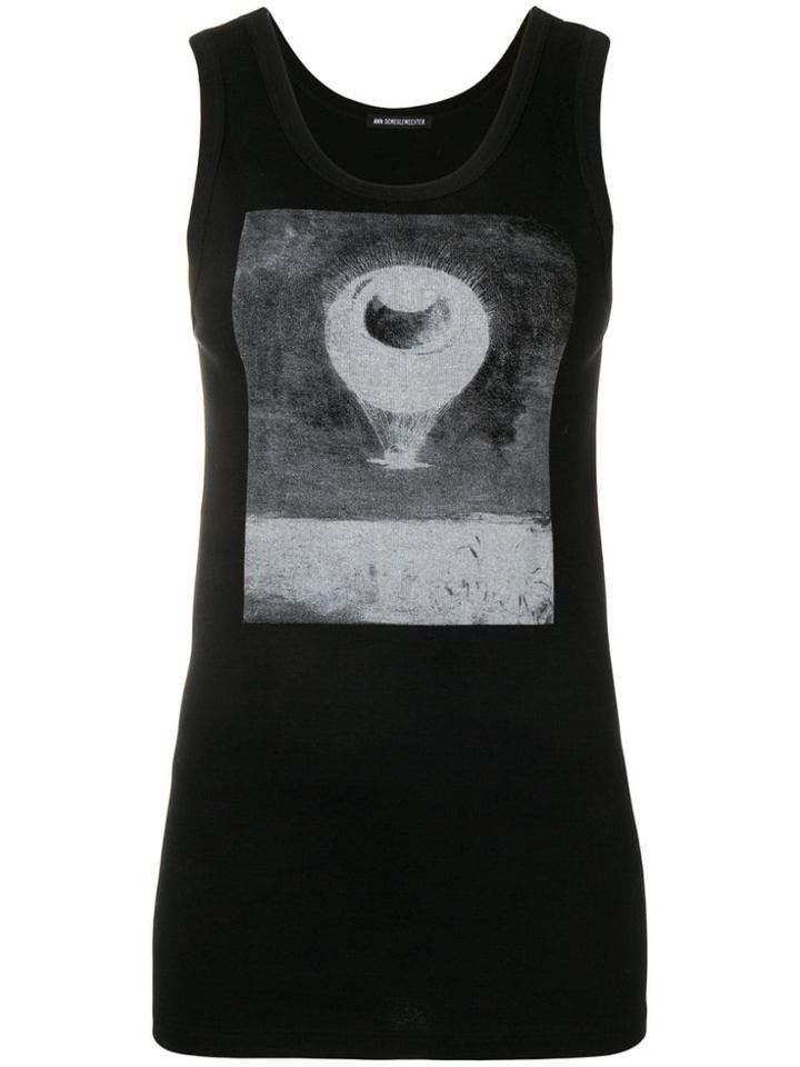 Ann Demeulemeester Graphic Print Tank Top - Black