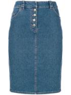 Christian Dior Pre-owned Denim Midi Skirt - Blue