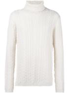 Paolo Pecora High Neck Jumper, Men's, Size: Small, White, Wool