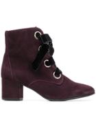 Hogl Lace-up Ankle Boots - Pink & Purple