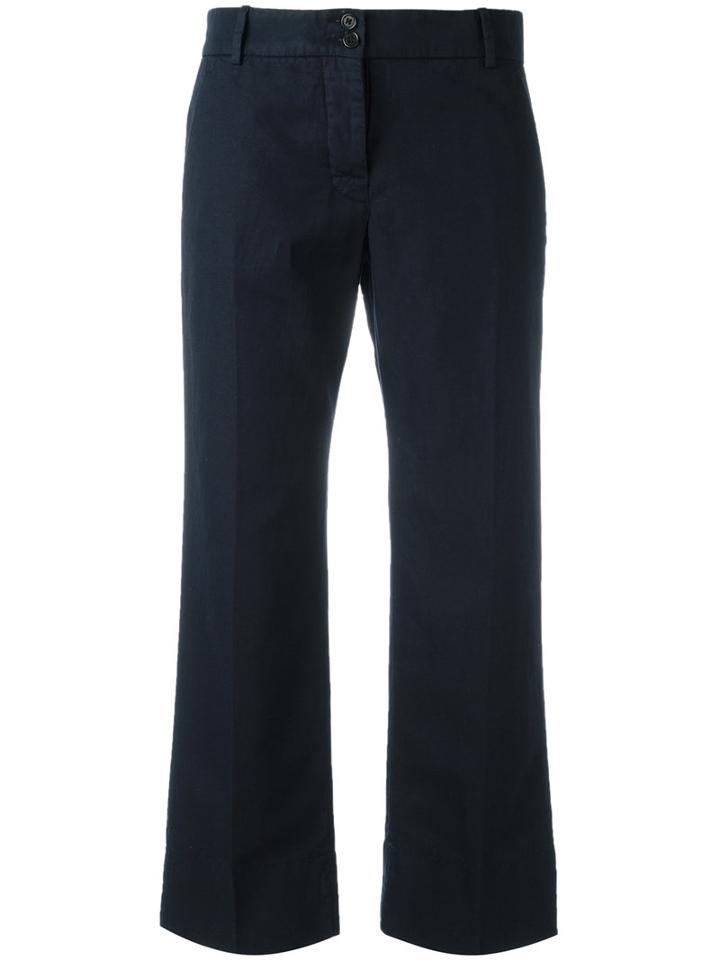 Aspesi Cropped Trousers, Women's, Size: 42, Blue, Cotton/linen/flax