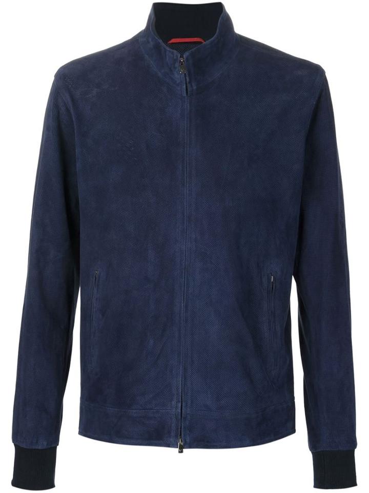 Isaia Perforated Suede Jacket