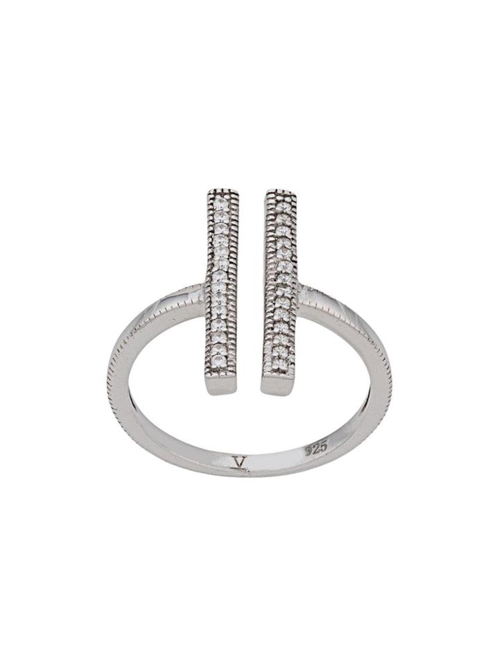 V Jewellery Parallel Ring - Silver