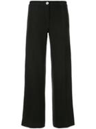 Chanel Pre-owned Engraved Button Long Straight Trousers - Brown