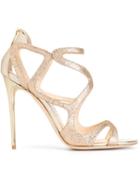 Jimmy Choo Leslie Sandals, Women's, Size: 37.5, Grey, Calf Leather/leather/pvc