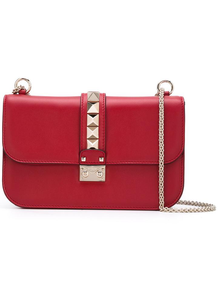 Valentino - Valentino Garavani Glam Lock Shoulder Bag - Women - Leather - One Size, Red, Leather