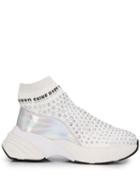 Pinko Embellished Sock Sneakers - White