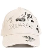 Dsquared2 Punk Doodle Cap, Men's, Nude/neutrals, Cotton