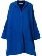 Stefano Mortari Draped Hooded Coat - Blue