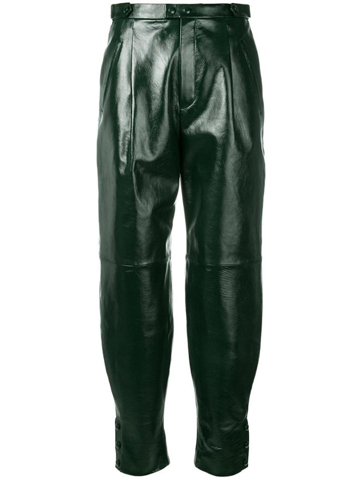 Givenchy High-waisted Leather Trousers - Green
