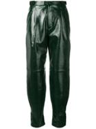 Givenchy High-waisted Leather Trousers - Green