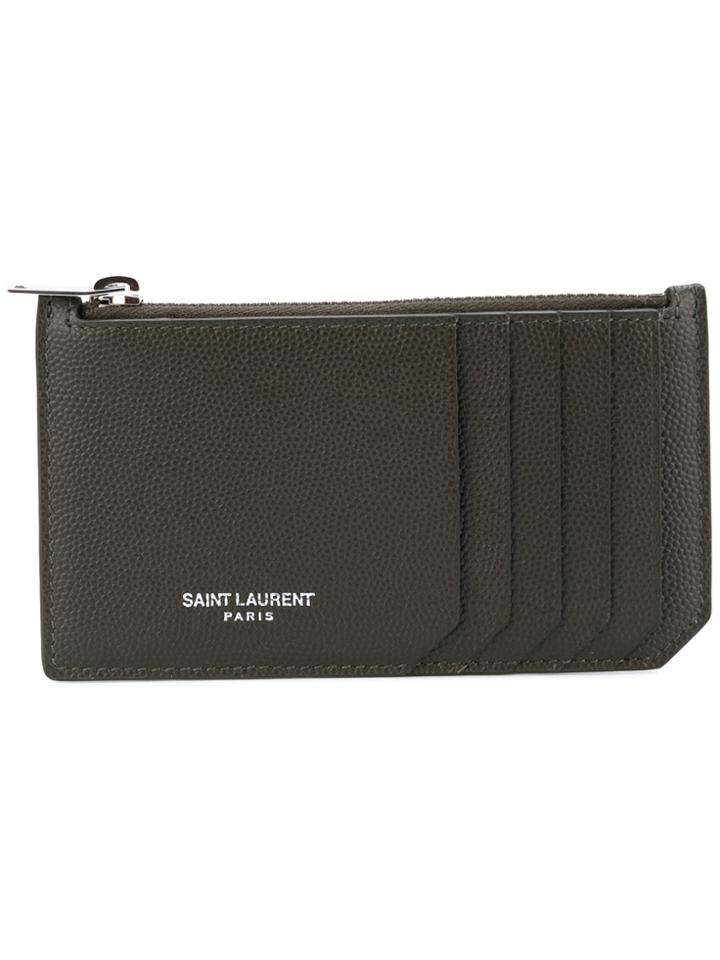 Saint Laurent Classic Paris 5 Fragments Zip Pouch - Green