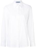 Prada Plain Shirt, Women's, Size: 38, White, Cotton/polyamide/spandex/elastane