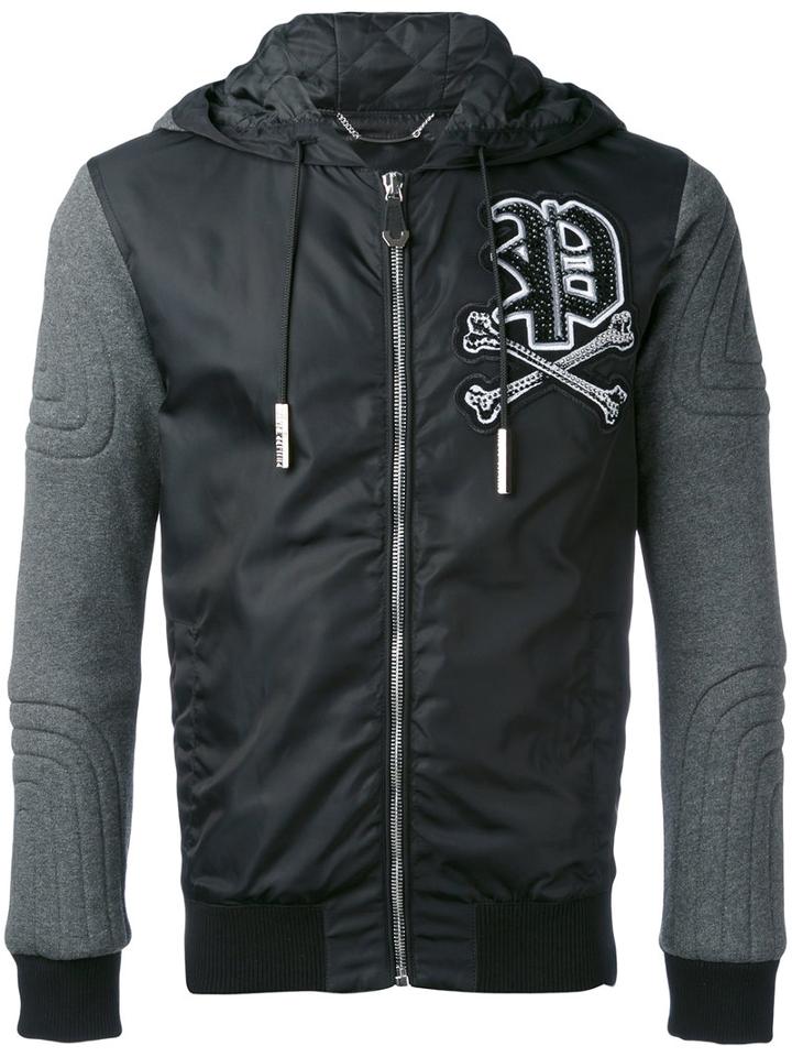 Philipp Plein - Hooded Long Sleeve Jacket - Men - Cotton/polyamide - L, Black, Cotton/polyamide