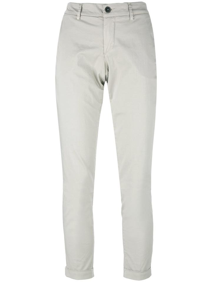 Fay Long Chinos Pants, Women's, Size: 30, Grey, Cotton/spandex/elastane