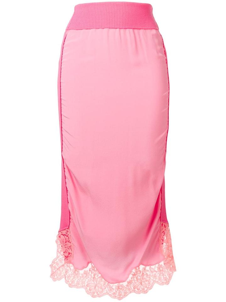 Stella Mccartney Lace Trim Fitted Skirt - Pink