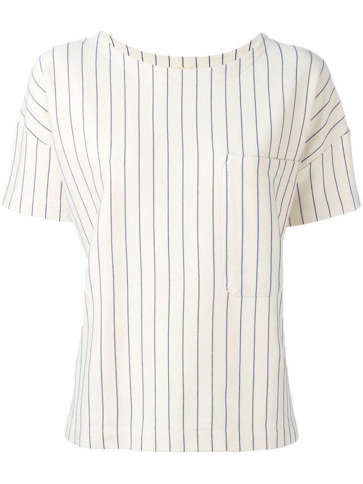 Bellerose Pinstripe Pocket Blouse, Women's, Size: 2, Nude/neutrals, Cotton/spandex/elastane/nylon