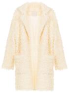 Framed Fluffy Oversized Coat - White