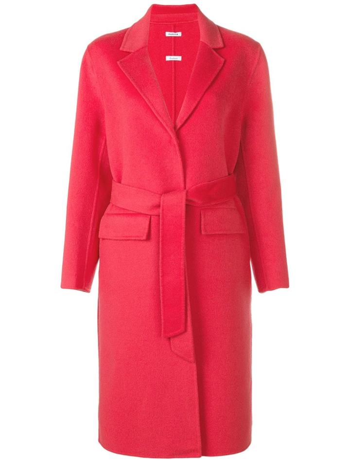 P.a.r.o.s.h. Single-breasted Belted Coat - Red
