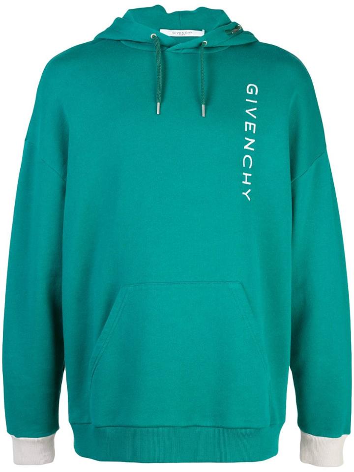 Givenchy Vertical Logo Hoodie - Green