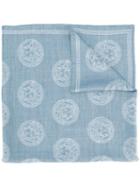 Versace Long Medusa Scarf, Women's, Blue, Wool/silk
