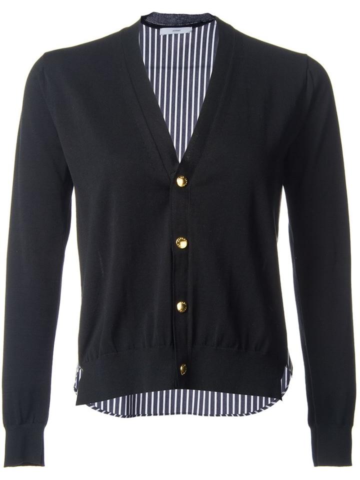 Astraet Contrast Back Button Down Cardigan