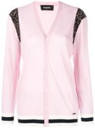 Dsquared2 Contrast Panel Cardigan - Pink
