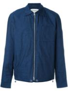 Oliver Spencer 'dover Zip-up Chambray' Jacket, Men's, Size: 40, Blue, Linen/flax/cotton/acetate/polyester
