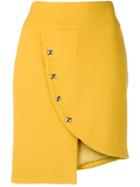 Genny Fitted Button Skirt - Yellow & Orange