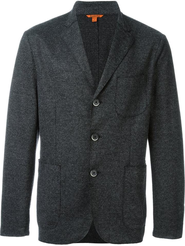Barena Three-button Blazer, Men's, Size: 52, Grey, Polyamide/polyester/acetate/virgin Wool