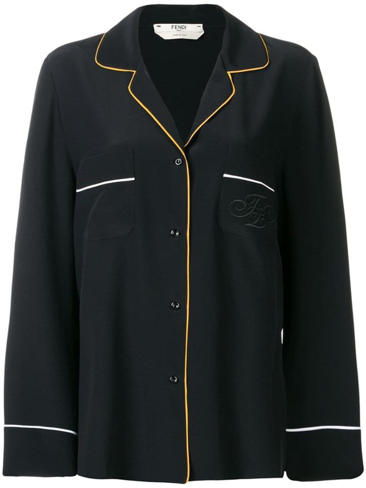 Fendi Embroidered Pyjama Shirt - Black