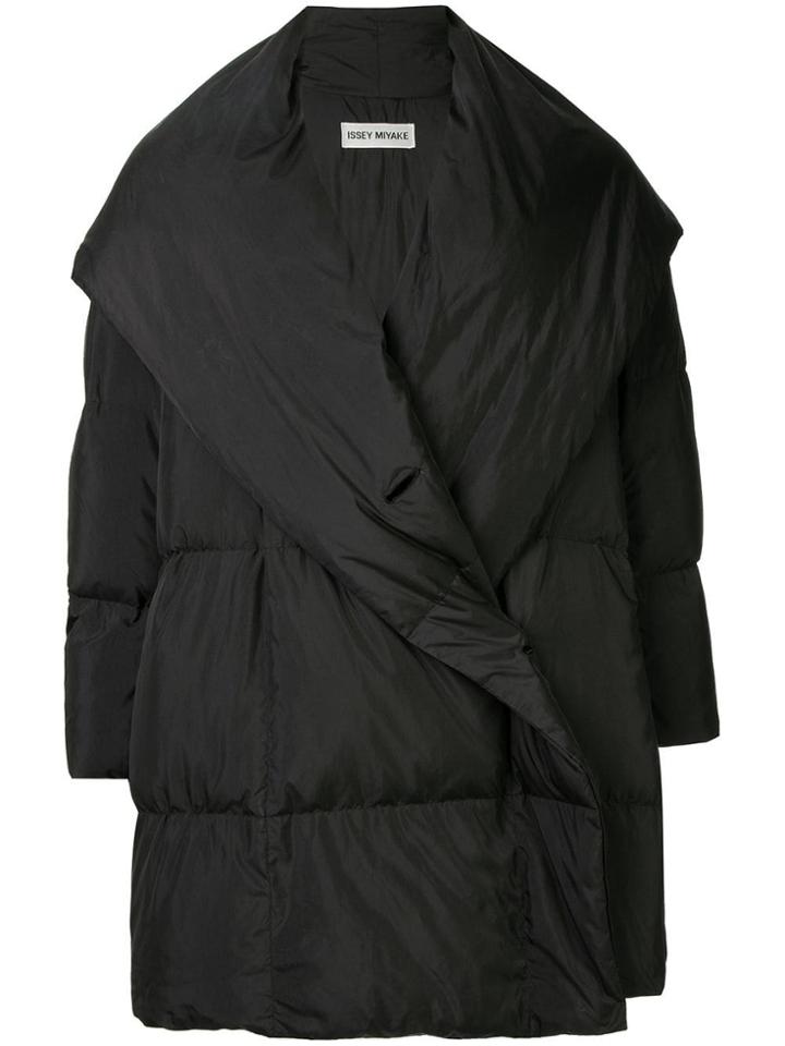 Issey Miyake Vintage Foldover Envelope Padded Coat - Black