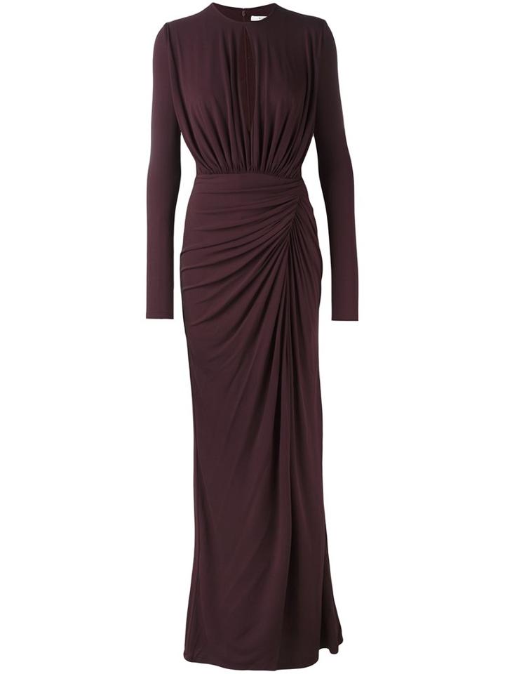 Givenchy Gathered Details Gown, Women's, Size: 38, Pink/purple, Viscose/spandex/elastane/polyamide