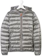 Save The Duck Kids Teen Padded Hooded Coat - Grey