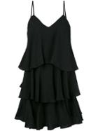 Paul & Joe - Ruffle Layer Dress - Women - Silk/polyamide/polyester - 38, Black, Silk/polyamide/polyester